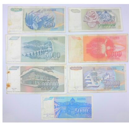 Lote de 7 billetes de Yugoslavia - Imagen 2