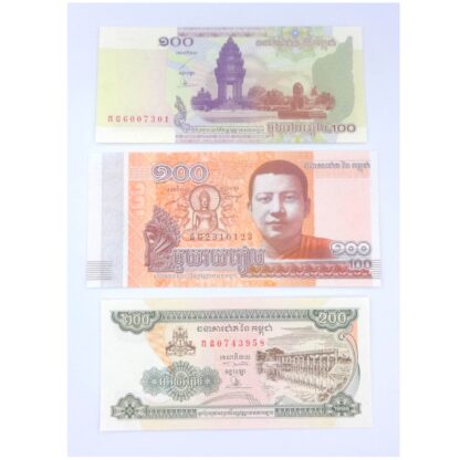 Lote de 3 billetes de Cambodia