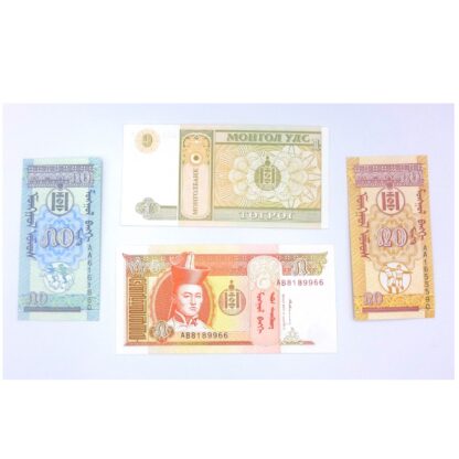 Lote de 4 billetes de Mongolia