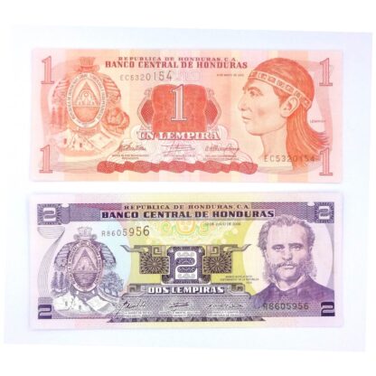 Lote de 2 billetes de Honduras