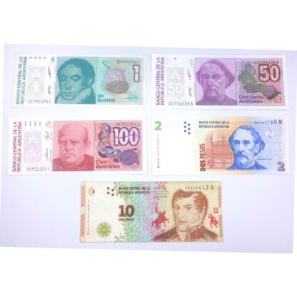 Lote de 5 billetes de Argentina