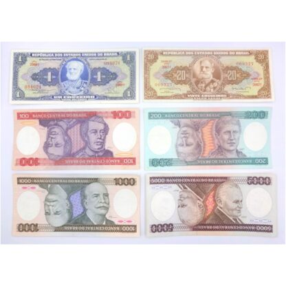 Lote de 6 billetes de Brasil