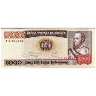 1 Billete Boliviano de 5000 pesos – 1984