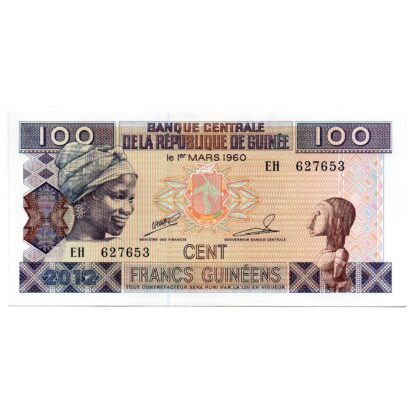1 Billete de Guinea Francesa de 100 francos – 2012